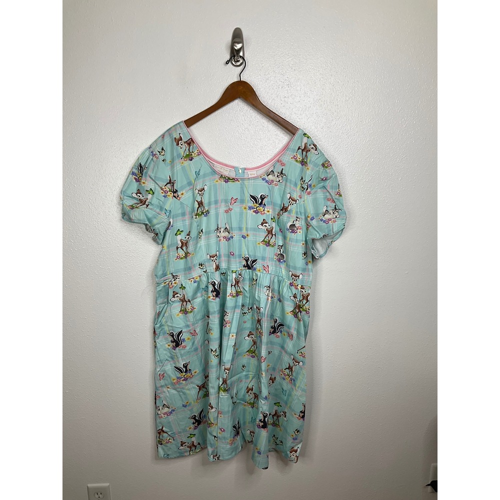 Stitch Shoppe by Loungefly Disney Bambi Flower Plaid Dress Blue Pink‎ 4XL